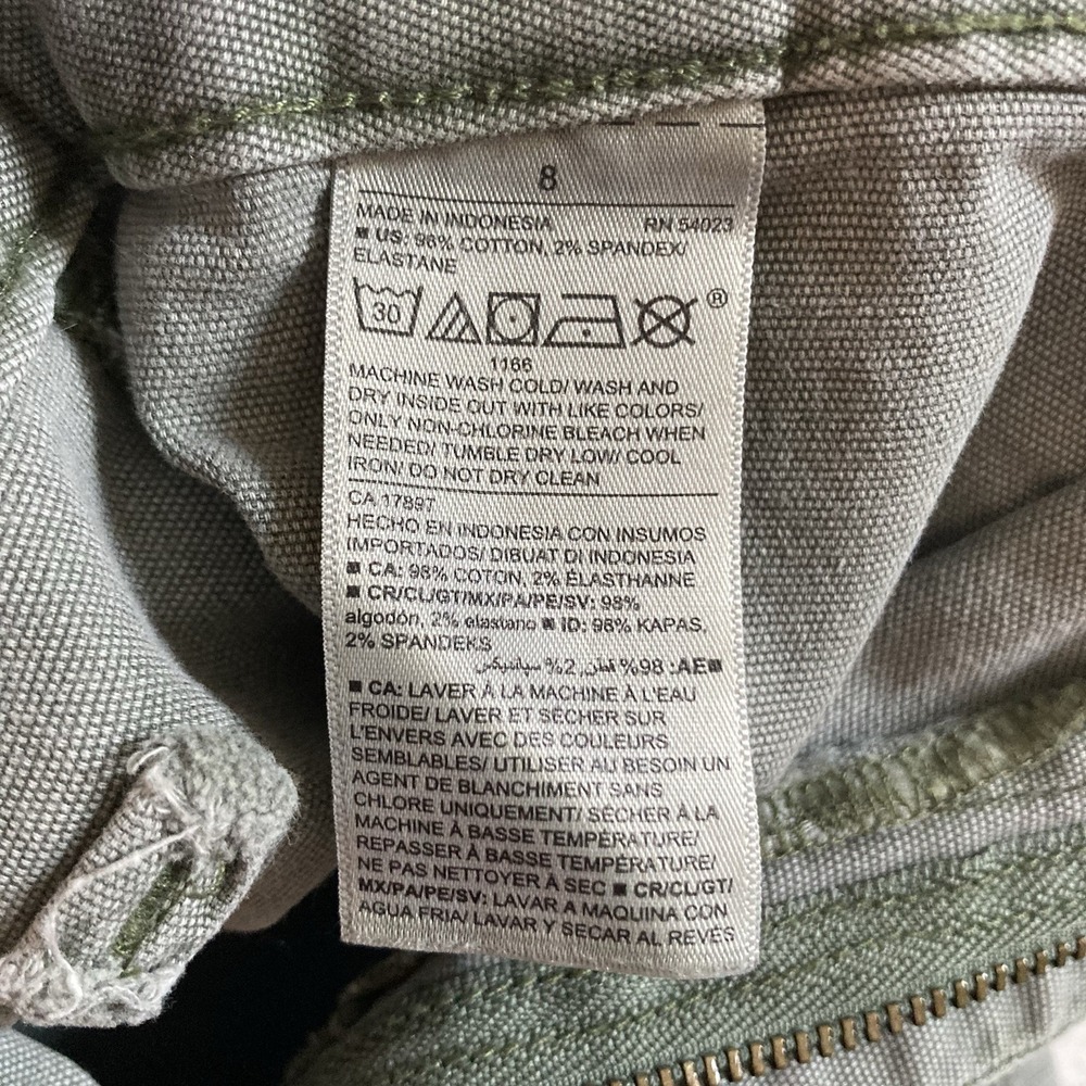 Old Navy High Waisted Straight Canvas Workwear Khaki Pants Green Womens 8 - Picture 6 of 8